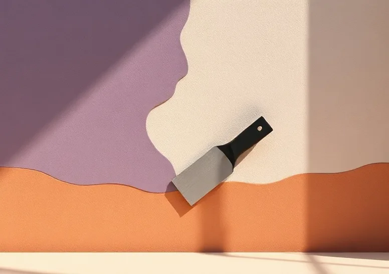 Application d'un enduit décoratif à la lisseuse sur un mur